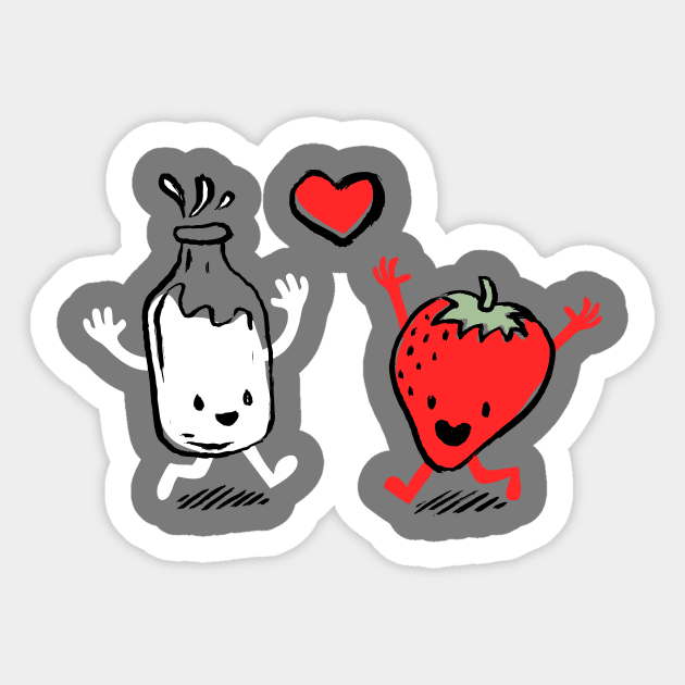 Berries And Cream Sticker by JIMBOT